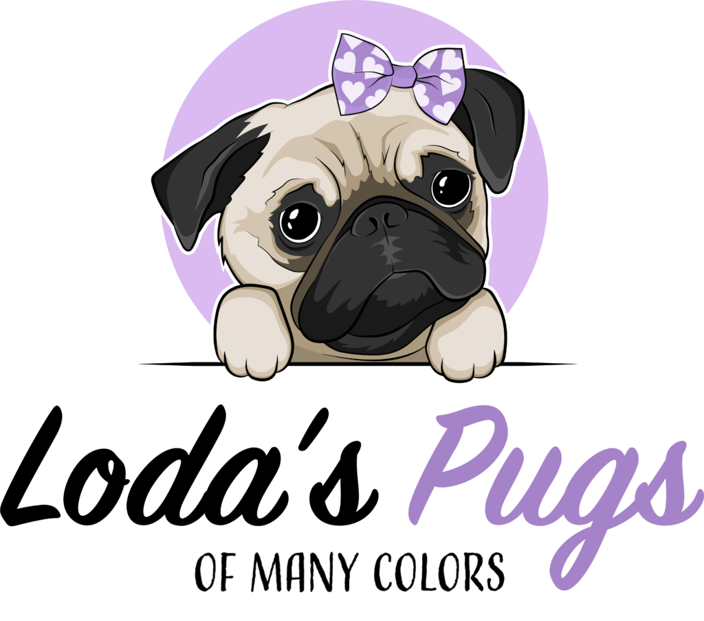 Loda's Pugs of Many Colors Logo